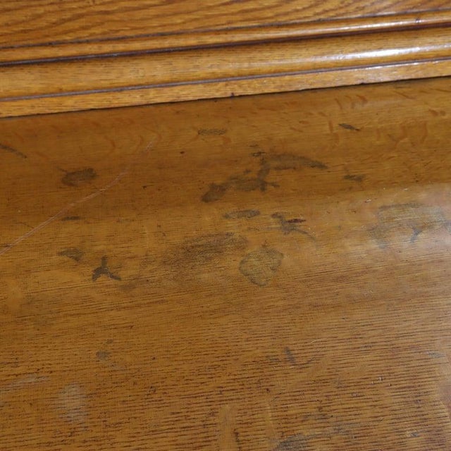 Antique Rj Horner Eastlake Carved Original Golden Oak 4-Drawer Mirrored Dresser For Sale - Image 10 of 14