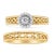 Celebrate eternal love with this exquisite engagement ring and wedding band set, masterfully crafted in 14K yellow gold-...