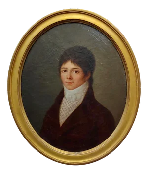 18th Century French Portrait of a Young Aristocratic Man - Oil Painting