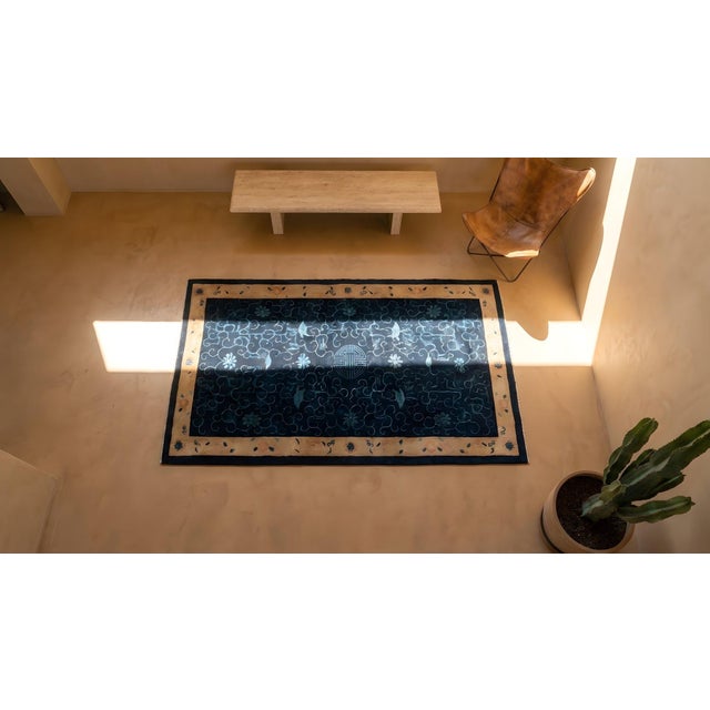 1900 - 1909 Antique Chinese Peking Rug 5'2"x 8'8" For Sale - Image 5 of 7