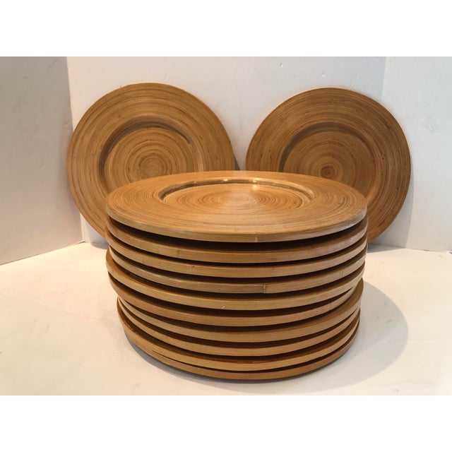 Vintage 1970s Wooden Chargers - Set of 12