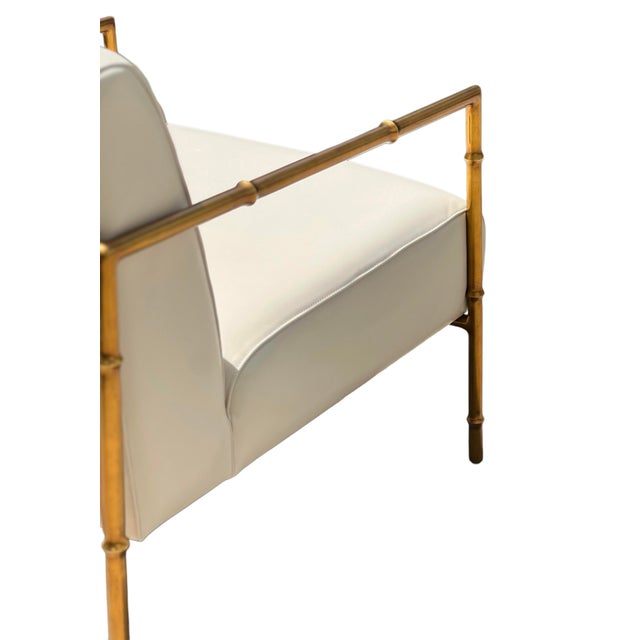 Mid Century Styled Leather Accent Chair For Sale In Houston - Image 6 of 15