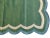 Handmade Cotton Scalloped Rug Forest Green With Cream and Blue Full Border - 5'x7' For Sale - Image 10 of 10