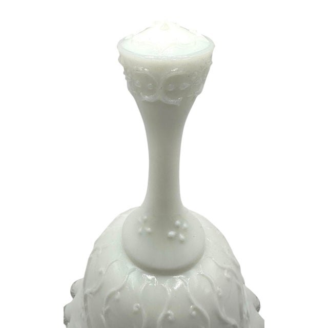 Fenton Art Glass Company Vintage Fenton Silver Crest Spanish Lace Milk Glass Bell For Sale - Image 4 of 12