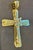 Early 21st Century 2.8 Ct White Diamond Big Cross Pendant in 14 Kt Yellow Gold with Big Bail 21.5gm For Sale - Image 5 of 18
