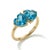 Contemporary Double Heart Blue Topaz Ring, 925 Silver Heart Shape Gemstone Ring Us 7 For Sale - Image 3 of 4