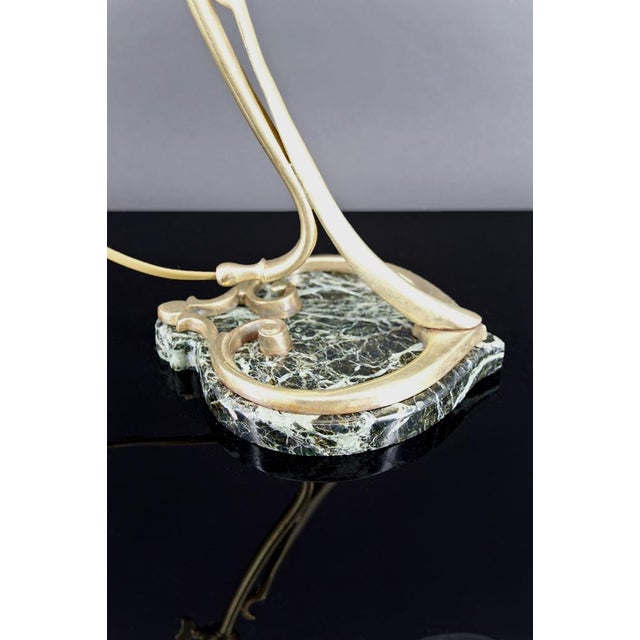 Forest Green Art Nouveau Desk Lamp in Bronze and Marble, France, 1890s For Sale - Image 8 of 18