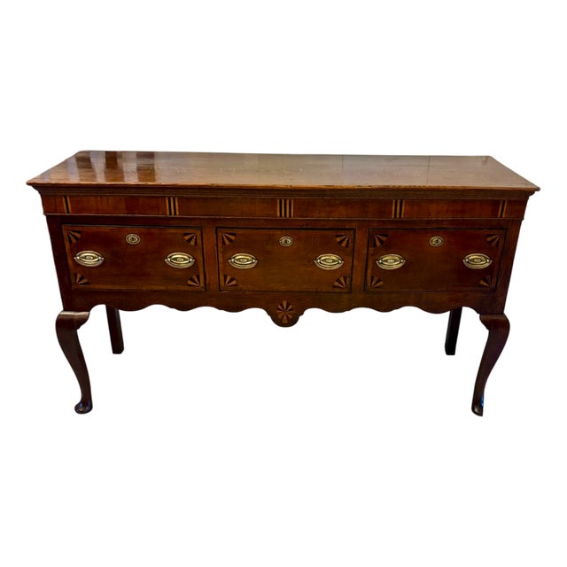 Antique George III Dresser in Oak and Mahogany, 1780 For Sale
