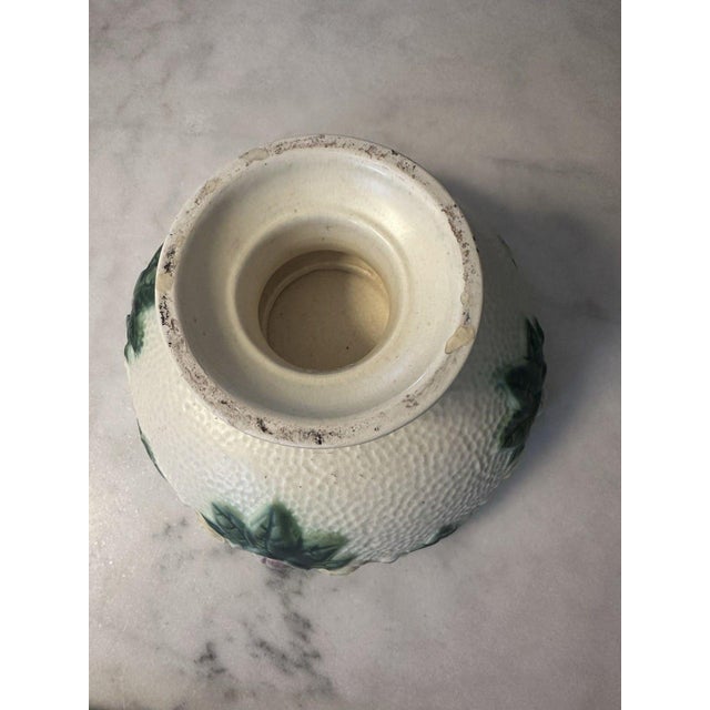 Ceramic Large 1917 Antique Roseville Pottery Rozane Creamware Footed Centerpiece Console Bowl - 9" For Sale - Image 7 of 7