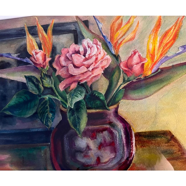 1999 Floral Arrangement in a Vase Still Life Painting by Dorothy Dickensen Corbit, Framed For Sale In New York - Image 6 of 10