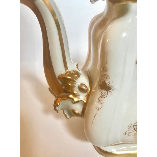 Metal Mid 19th Century Antique Meissen Style Rococo Gold Encrusted Coffee Pot by Tpm Carl Tielsch For Sale - Image 7 of 13