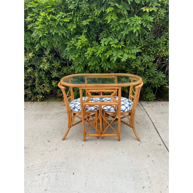 1970s Vintage Rattan “Honeymoon” Dining Set Chairish