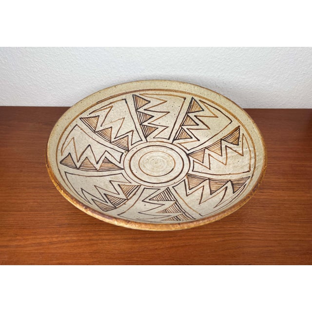 Beige Large Mid-Century Modern Danish Studio Pottery Bowl from Kirsten Winther Johannsen, 1960s For Sale - Image 8 of 18