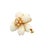 White Onyx Diamond 18k Yellow Gold Flower Brooch For Sale - Image 4 of 6