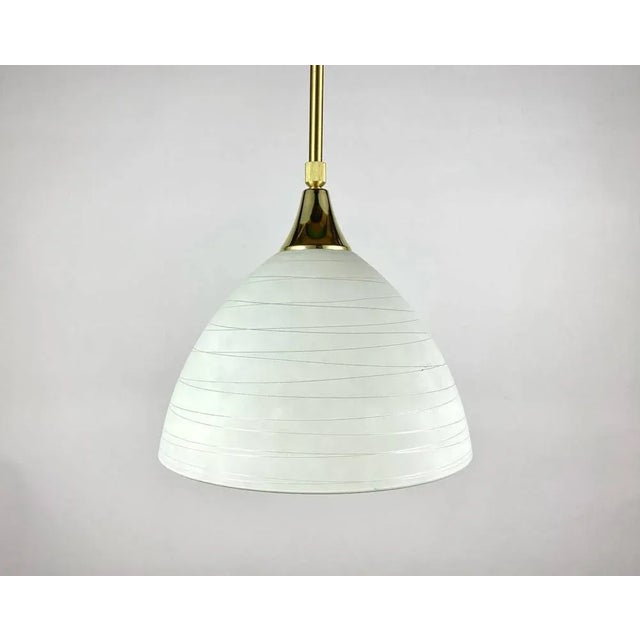 Vintage Pendant Lamp in Gilt Brass from Honsel Leuchten, Germany For Sale - Image 6 of 6