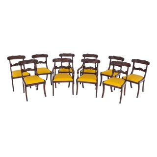 Regency Dining Chairs in Mahogany, 1920s, Set of 10 For Sale