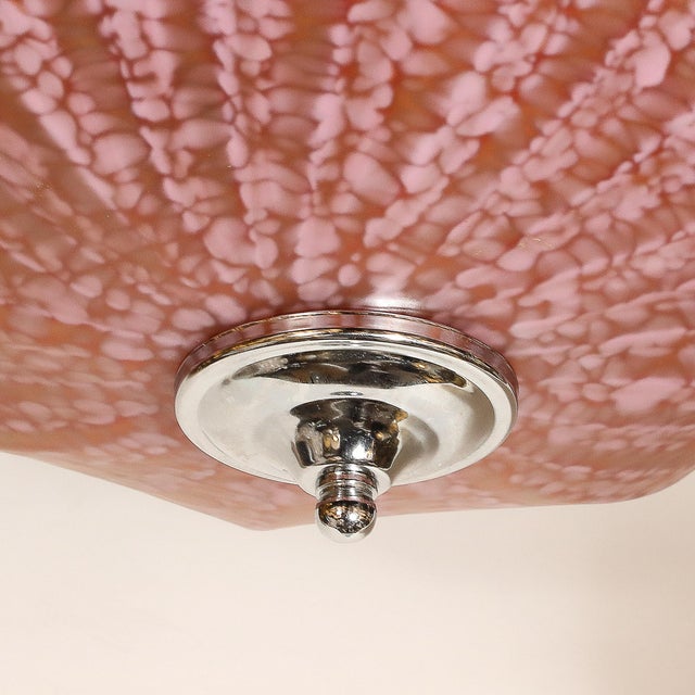 Mid-Century Murano Glass Pendant Chandelier in Sakura Pink and Muted Crimson For Sale In New York - Image 6 of 12