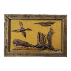 Vintage Folk Art Dimensional Bas-Relief Driftwood Assemblage