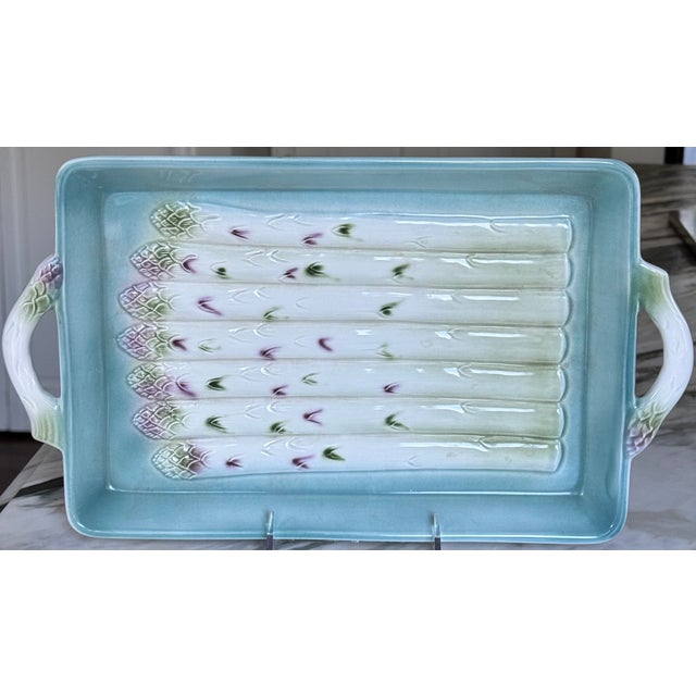 Made in Italy Vintage Asparagus Plate With Handles For Sale - Image 9 of 17