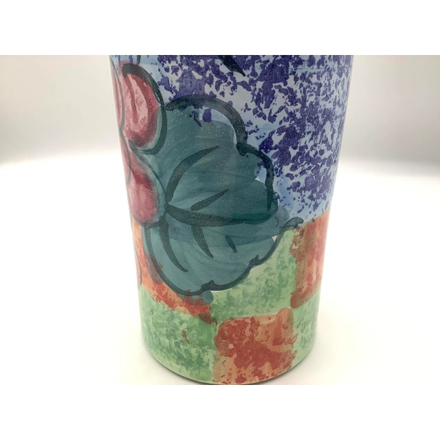 A cute vintage ceramic canister is made by Bellini Piu. The canister was made in Italy. The lovely painted canister has a...