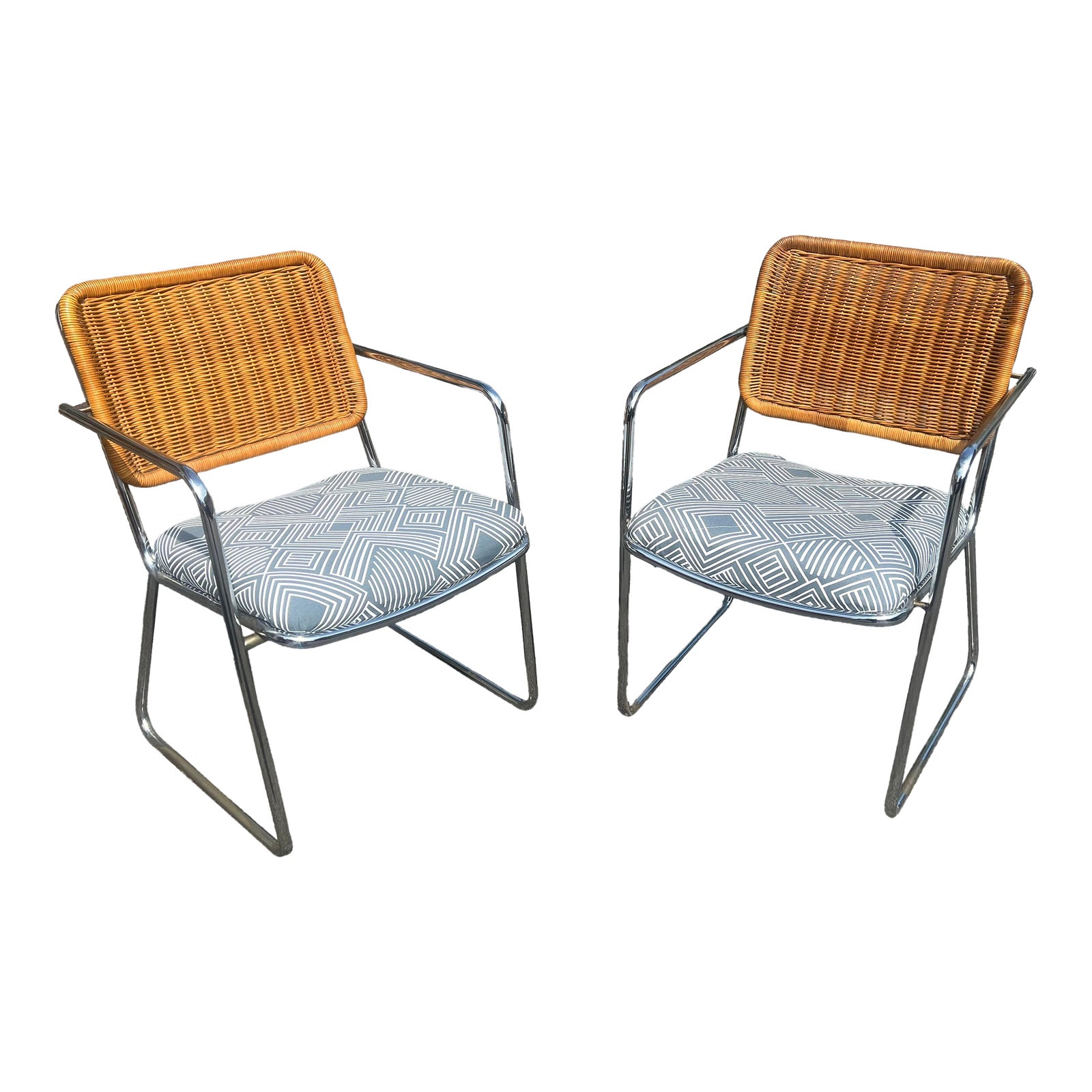 1960’s Bauhaus Style Cane Back Tubular Chairs a Pair Chairish