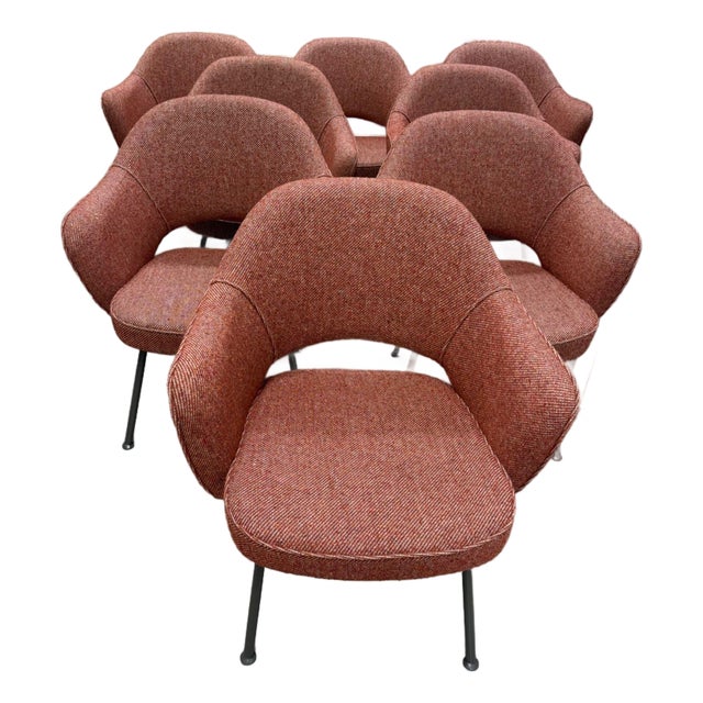 Set of 8 Eero Saarinen for Knoll Executive Arm Chairs For Sale