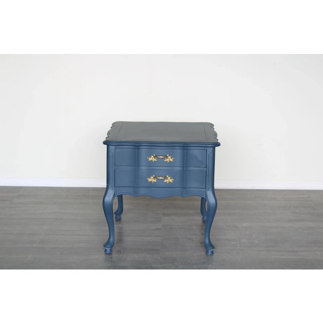 Vintage French Provincial Blue Nightstand For Sale - Image 4 of 4