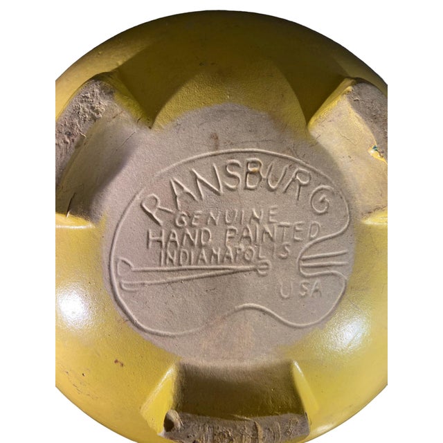 1930s Ransburg Yellow Hand-Painted Pot For Sale - Image 4 of 4