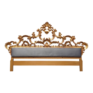 Vintage Italian Rococo Ornate Gold Gilt King Headboard ~ Hollywood Regency