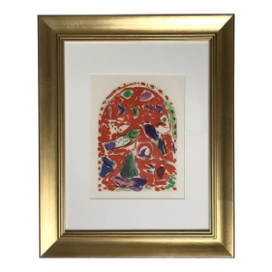 1960s Chagall Framed Lithograph Sketch for Zebulun Framed
