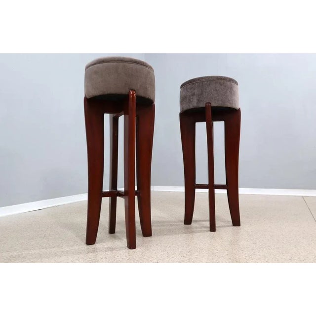 Brown Set of Mid-Century High Stools attributed to Melchiorre Bega, 1950s For Sale - Image 8 of 11