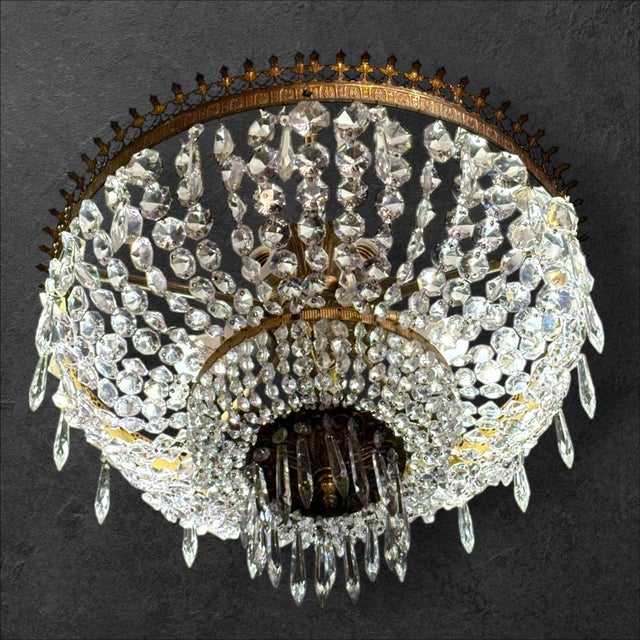 Antique Empire Ceiling Lamp, 1890s For Sale - Image 4 of 5
