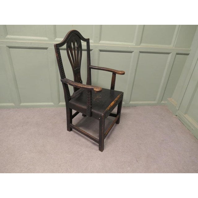 Chippendale Hand-Carved Hall Chair, 1750 For Sale - Image 6 of 8