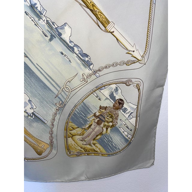 Contemporary Hermès Groenland Foulard En Soie 1982 Ledoux Philippe For Sale - Image 3 of 7