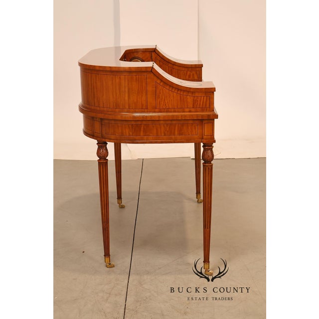 Maitland Smith Regency Style Satinwood Carlton House Writing Desk For Sale - Image 12 of 18