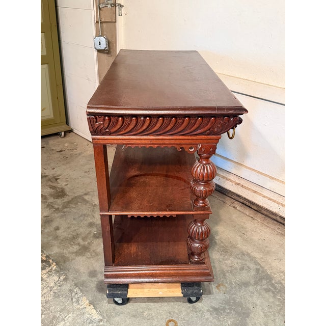 Antique 1860's Oak French Server For Sale - Image 11 of 11