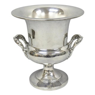 Vintage Bristol Silver Plated Trophy Cup Urn Champagne Chiller Bar Ice Bucket For Sale