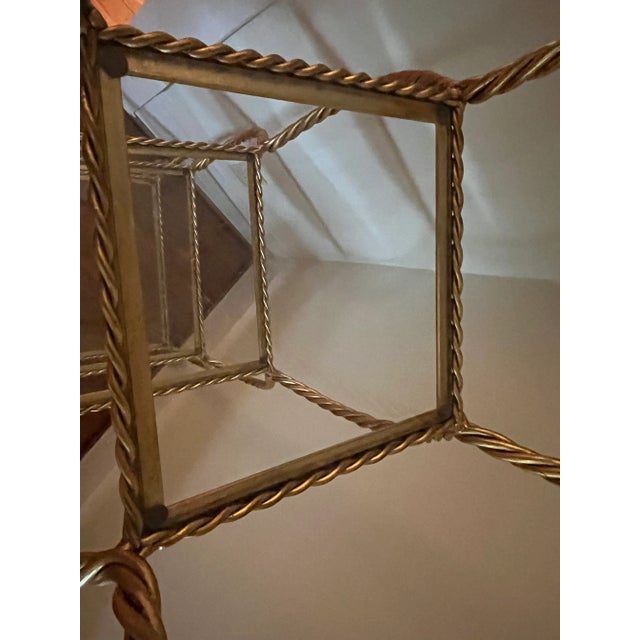 Vintage Italian Iron Rope Etagere With Tassel Feet 1980’s For Sale - Image 9 of 10