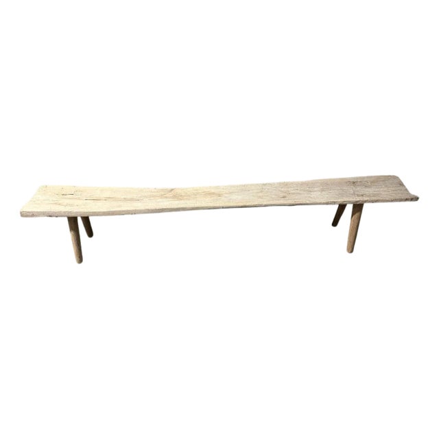 Andrianna Shamaris St. Barts Long Teak Wood Bench For Sale