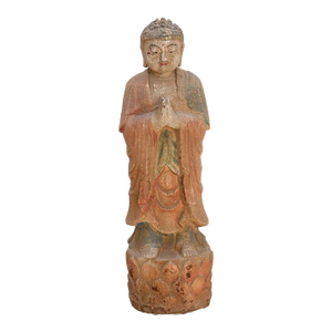 Small Graceful Hand-Painted Standing Buddha
