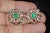 Metal Late 20th Century Natural 4.89cts Diamond, Emerald & Pink Tourmaline 18k Gold Floral Earrings, Pair For Sale - Image 7 of 12