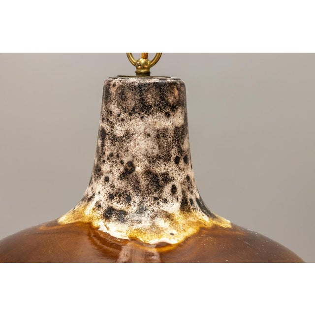 German Mid-Century Modern Fat Lava Ceramic Pendant Light, 1970s For Sale - Image 6 of 18