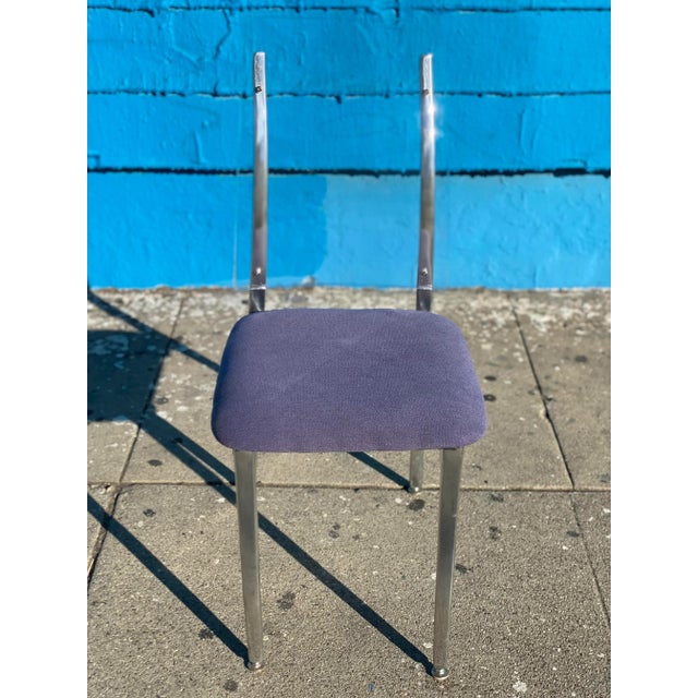 Textile Post Modern Purple Lucite and Steel Accent Chair For Sale - Image 7 of 8
