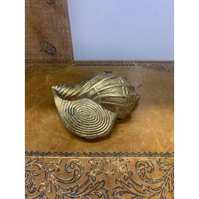 Vintage Set of 3 Brass Sea Shell Sculptures For Sale - Image 9 of 12