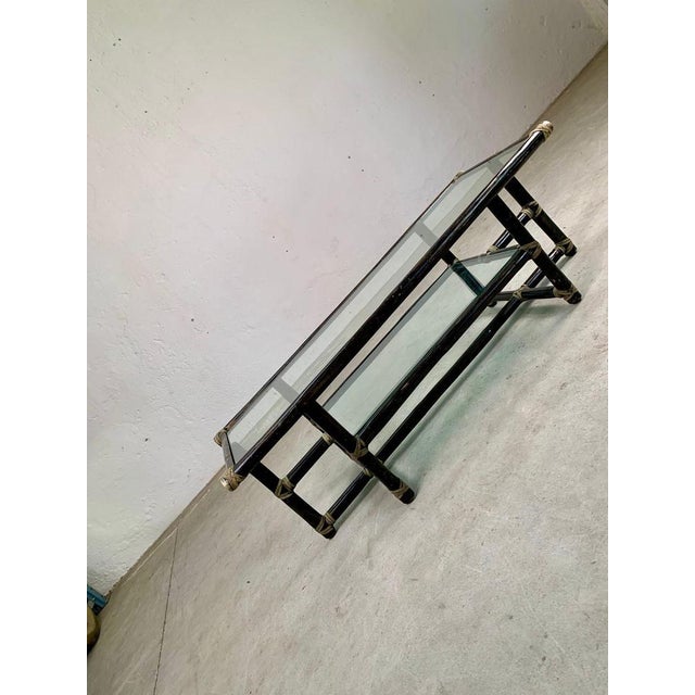 Wood Bamboo Coffee Table attributed to Lyda Levi for McGuire, 1960s For Sale - Image 7 of 15