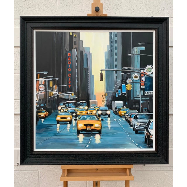 Radio City New York Nyc Sunset - Unique Original Art by Contemporary British Urban Landscape Artist, For Sale - Image 11 of 13