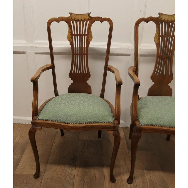 Set of Edwardian Upholstered Armchairs, 1890s For Sale - Image 6 of 11