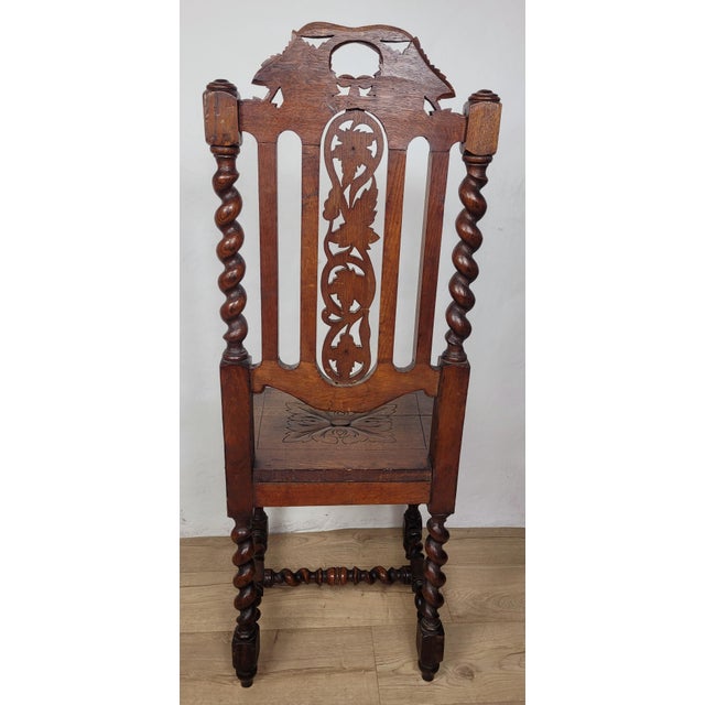 Jacobean Style Gothic Hall Chair, 1890 For Sale - Image 17 of 18