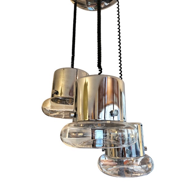 Italian Triple Pendant Light, 1970s For Sale