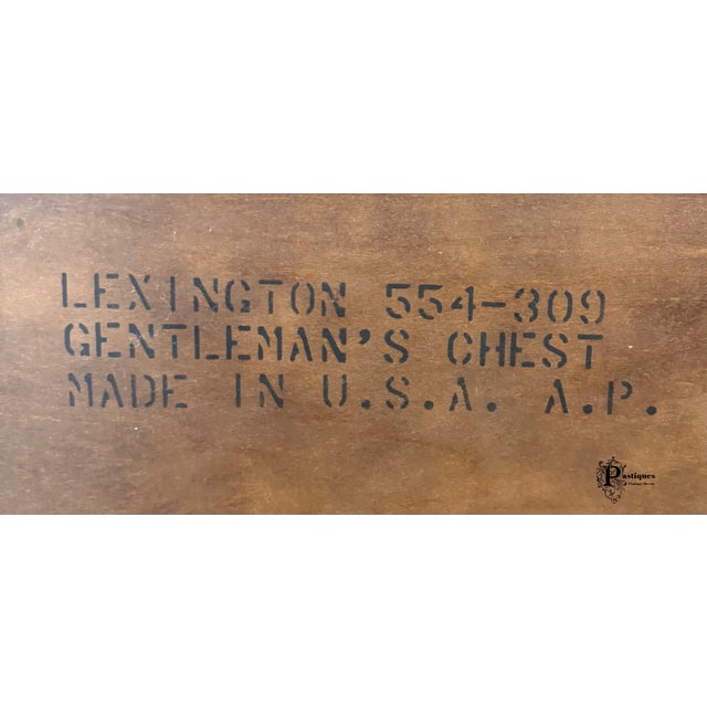 Vintage Lexington Palmer Home Collection Chippendale Style Mahogany Gentlemen’s Chest of Drawers For Sale - Image 10 of 12